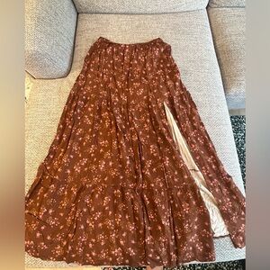 Saltwater LUXE Floral Chocolate Maxi Skirt